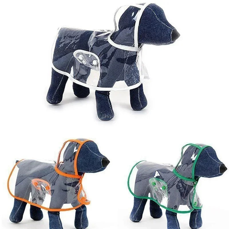 Pet Dog Puppy Transparent Rainwear Raincoat Pet Hooded Waterproof Jacket Clothes Soft PVC Small Dogs Raincoat Puppy Rain Poncho