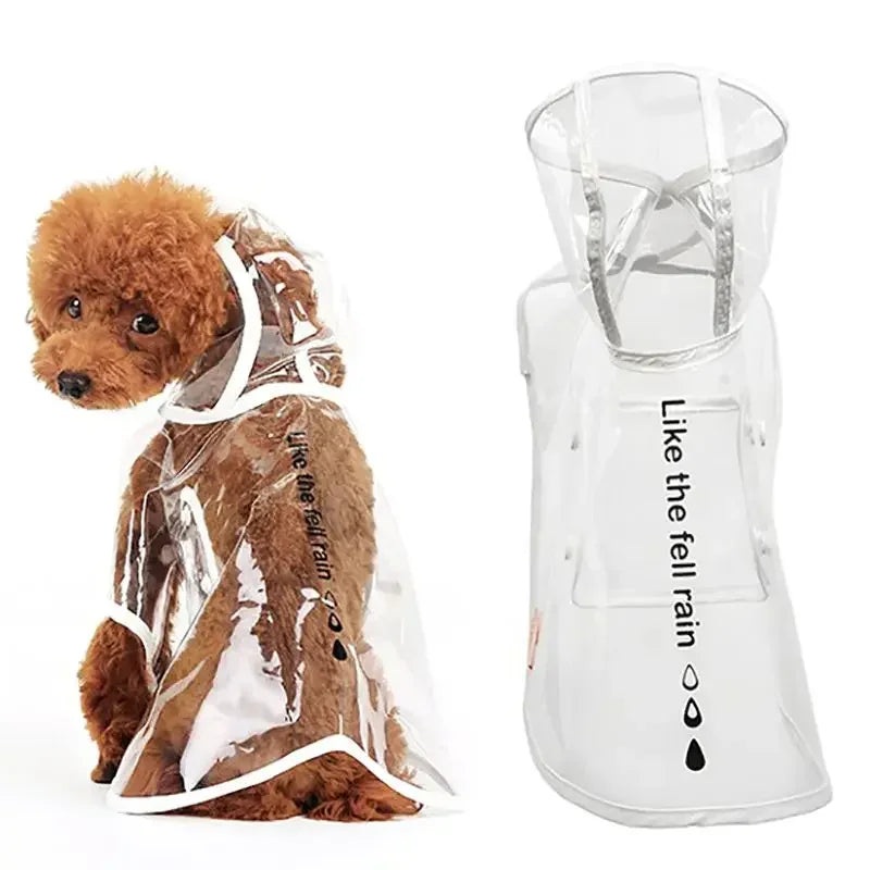 Pet Dog Puppy Transparent Rainwear Raincoat Pet Hooded Waterproof Jacket Clothes Soft PVC Small Dogs Raincoat Puppy Rain Poncho
