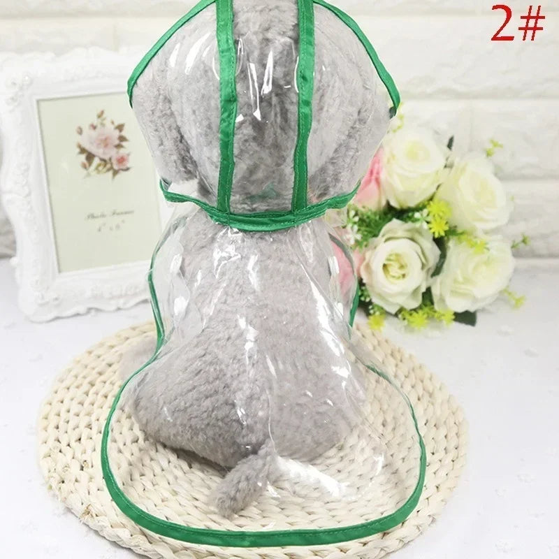 Pet Dog Puppy Transparent Rainwear Raincoat Pet Hooded Waterproof Jacket Clothes Soft PVC Small Dogs Raincoat Puppy Rain Poncho
