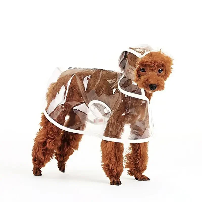Pet Dog Puppy Transparent Rainwear Raincoat Pet Hooded Waterproof Jacket Clothes Soft PVC Small Dogs Raincoat Puppy Rain Poncho