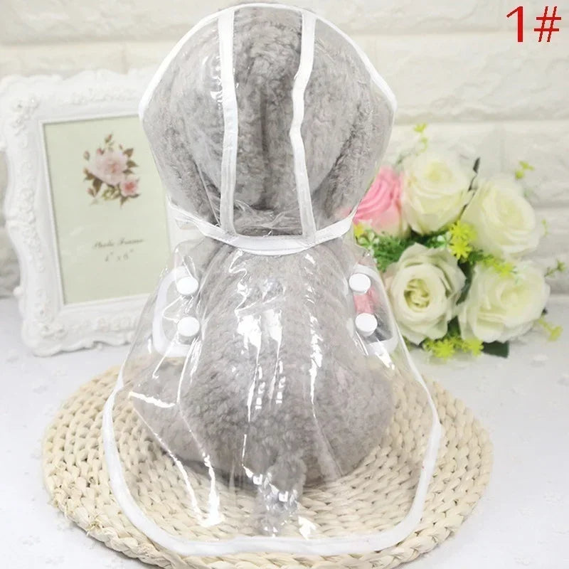 Pet Dog Puppy Transparent Rainwear Raincoat Pet Hooded Waterproof Jacket Clothes Soft PVC Small Dogs Raincoat Puppy Rain Poncho